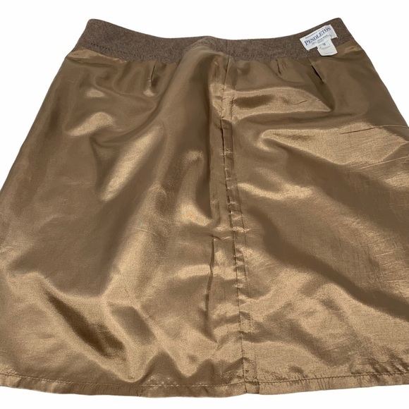 VTG Pendleton Virgin Wool Pencil Skirt 16 Petite Truffle Brown Lined Knee Length - Picture 12 of 12